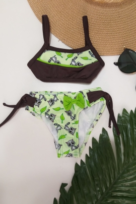 BIQUINI INFANTIL , MODELO TOP , CALCINHA COM DETALHES DE AMARRAR