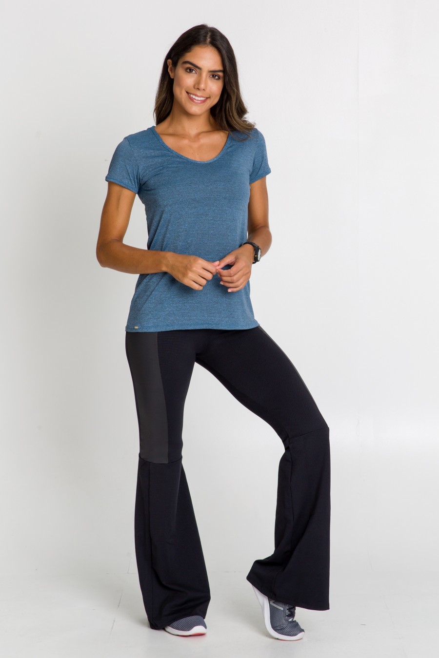 calça de couro cós alto
